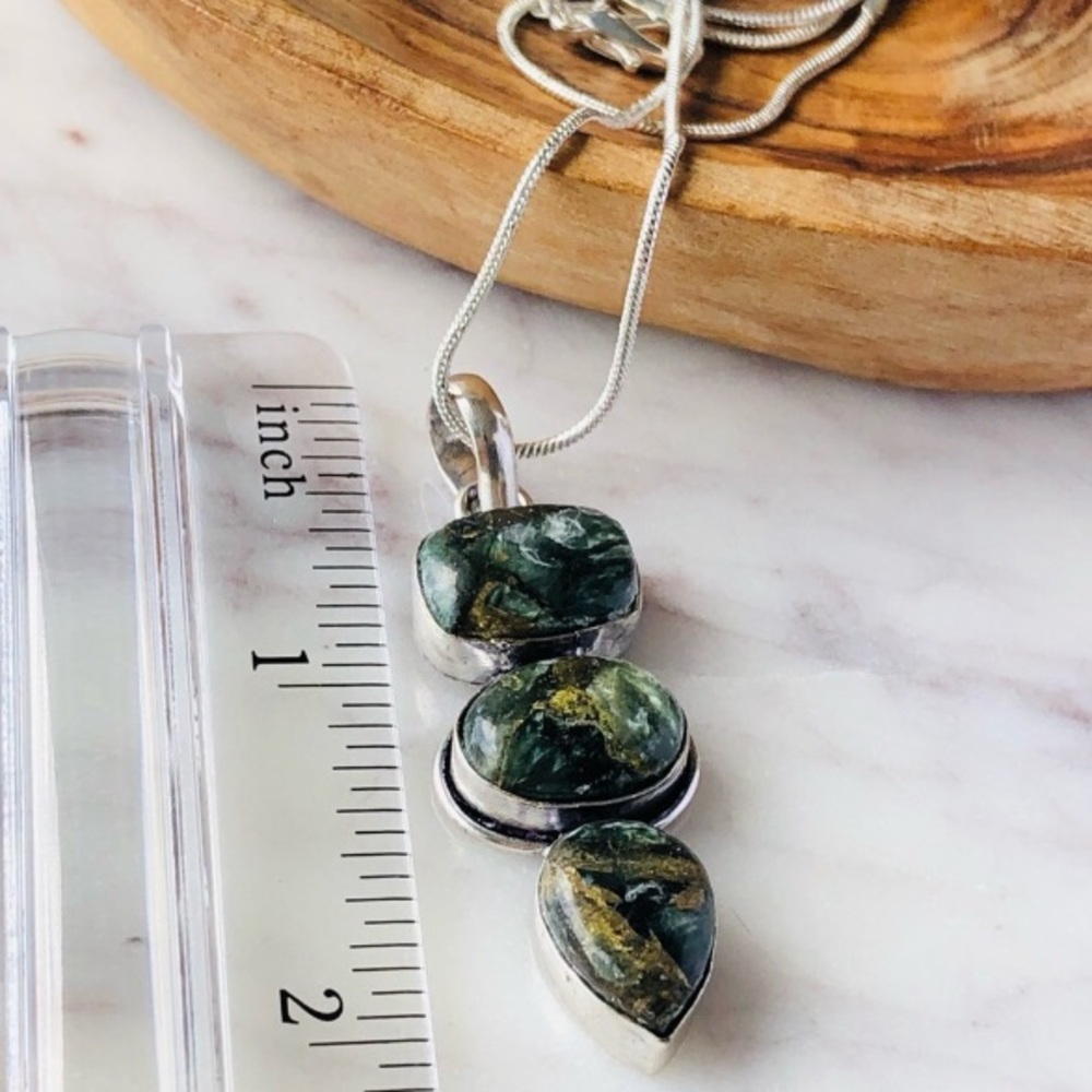 Copper Seraphinite Silver Plated Necklace - Picture 10 of 10